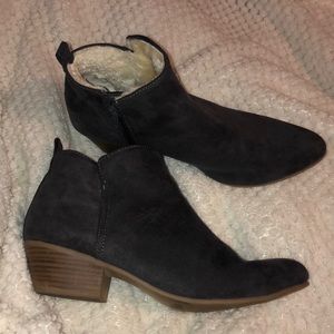 Navy faux- suede booties ! GREAT QUALITY